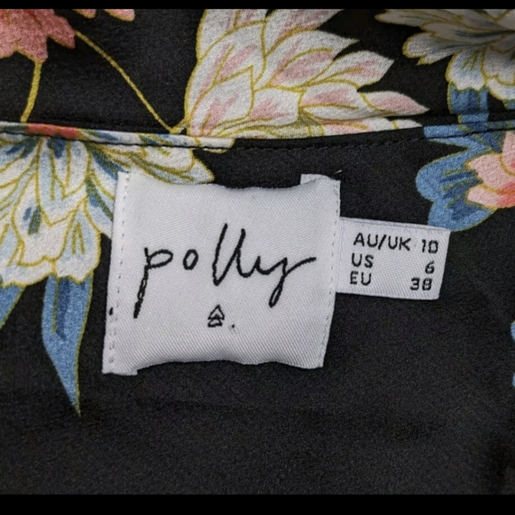 Princess Polly Black Floral Mini Dress 6 Slip Dress Y2K 90s Whimsigoth - Picture 2 of 11